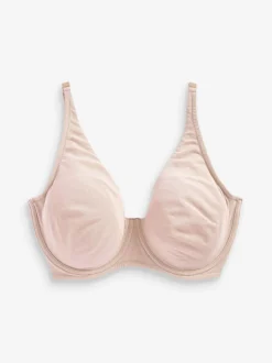 Navy Blue/Pink/White Non Pad Full Cup DD+ Cotton Blend Ultimate Comfort Bras 3 Pack