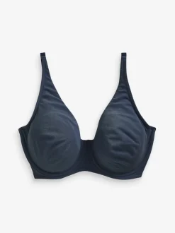 Navy Blue/Pink/White Non Pad Full Cup DD+ Cotton Blend Ultimate Comfort Bras 3 Pack