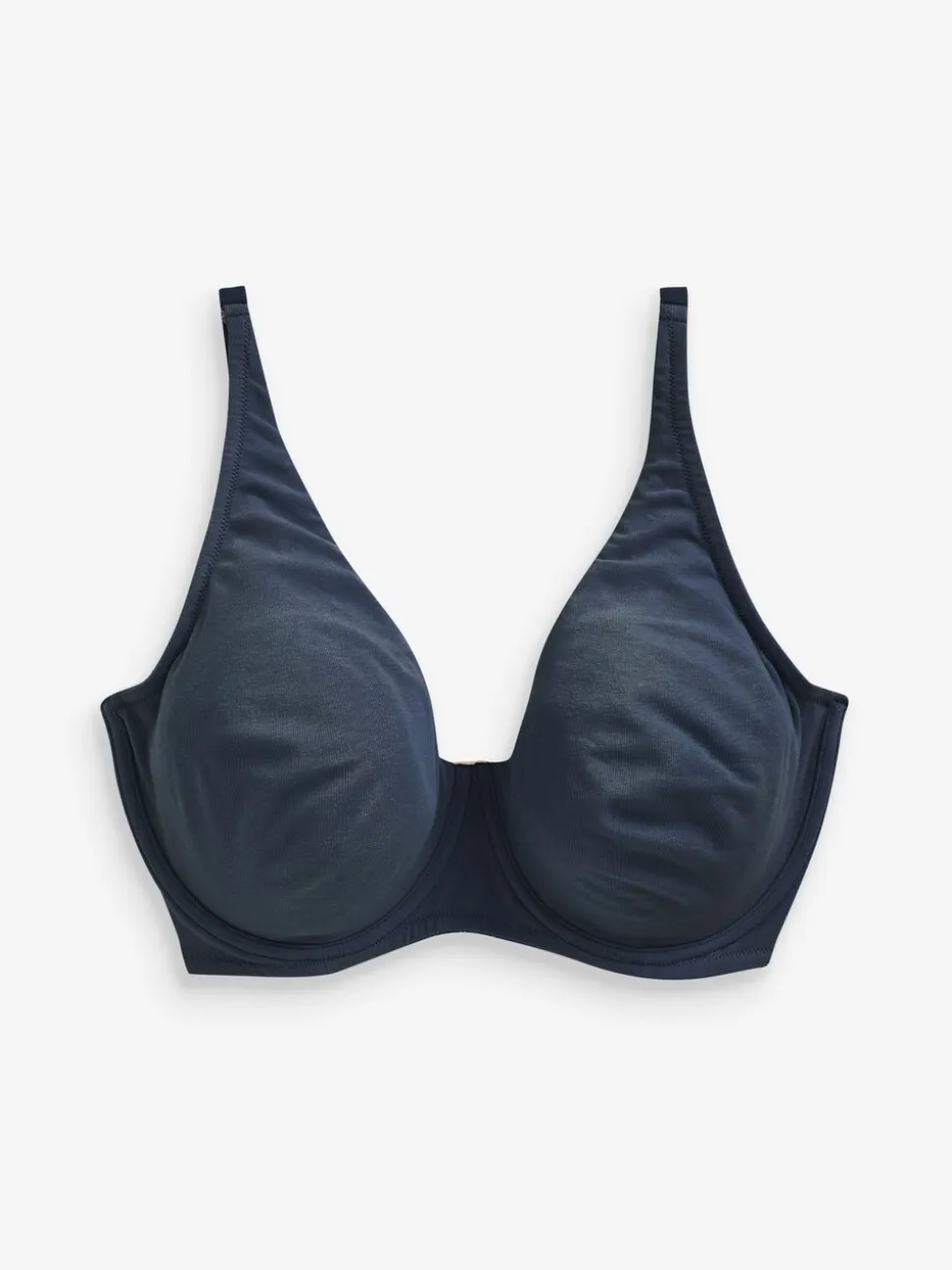 Navy Blue/Pink/White Non Pad Full Cup DD+ Cotton Blend Ultimate Comfort Bras 3 Pack