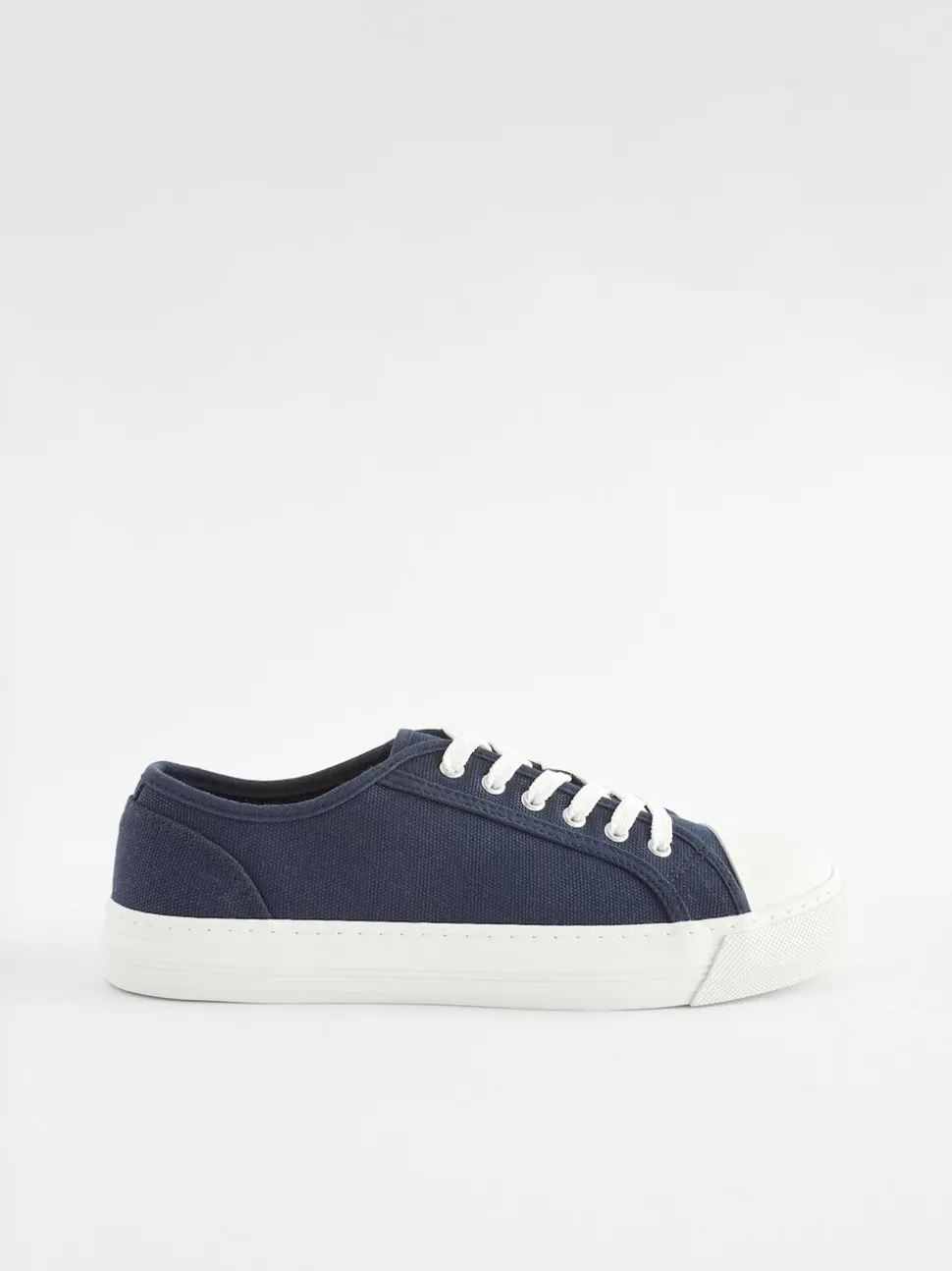 Navy Canvas Baseball Trainers