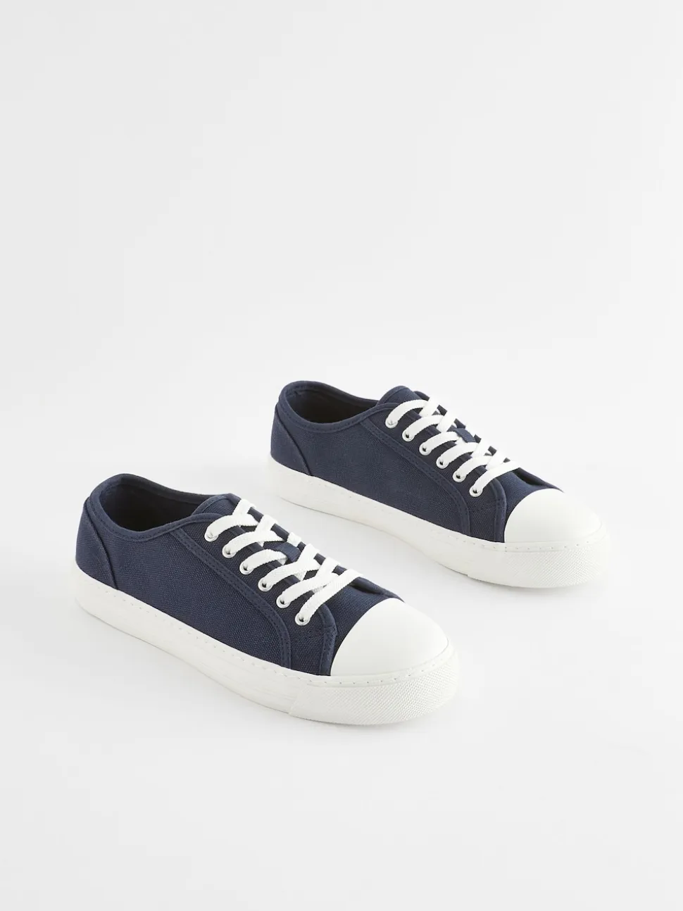 Navy Canvas Baseball Trainers