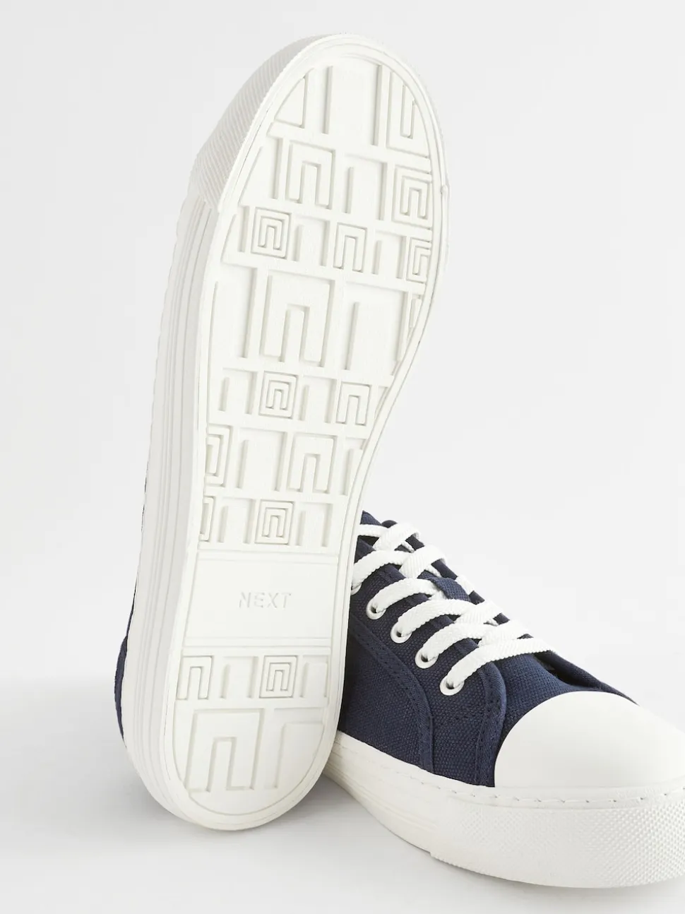 Navy Canvas Baseball Trainers