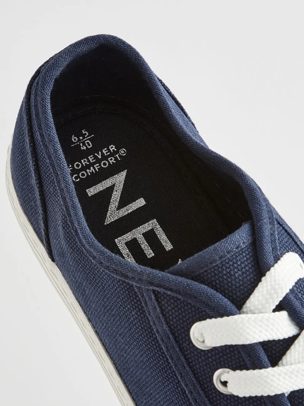 Navy Canvas Baseball Trainers