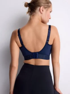 Navy DD+ Ultimate Dry Tech Breathable Lightweight Pad High Impact Sports Bra