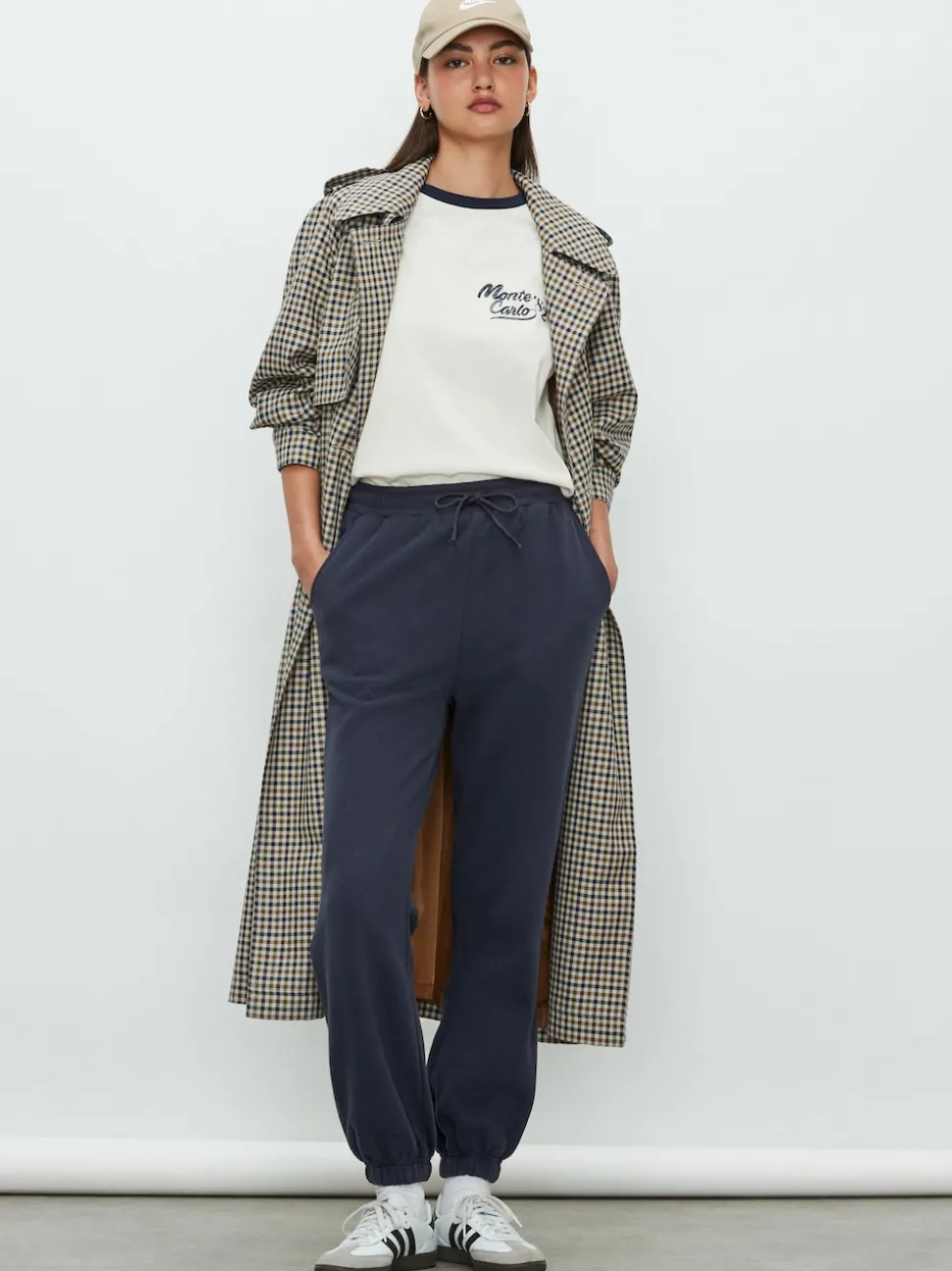 Navy Essential Cuffed Jersey Joggers
