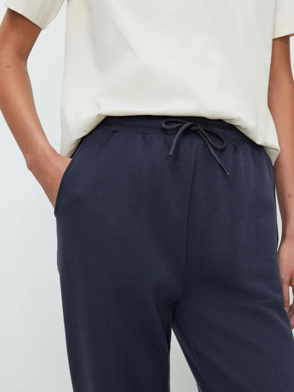 Navy Essential Cuffed Jersey Joggers
