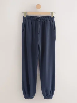 Navy Essential Cuffed Jersey Joggers