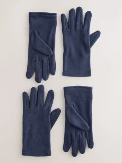 Navy Fleece Gloves 2 Pack