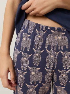 Navy Hamish The Highland Cow Short Sleeve Pyjamas
