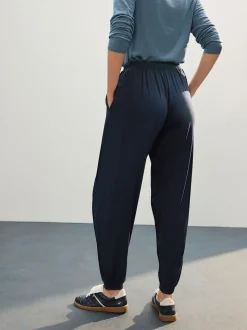 Navy Jersey Harem Joggers