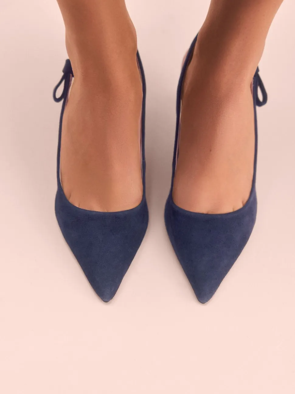 Navy Leather Tabitha Simmons x Next Dela Slingback Point Heels