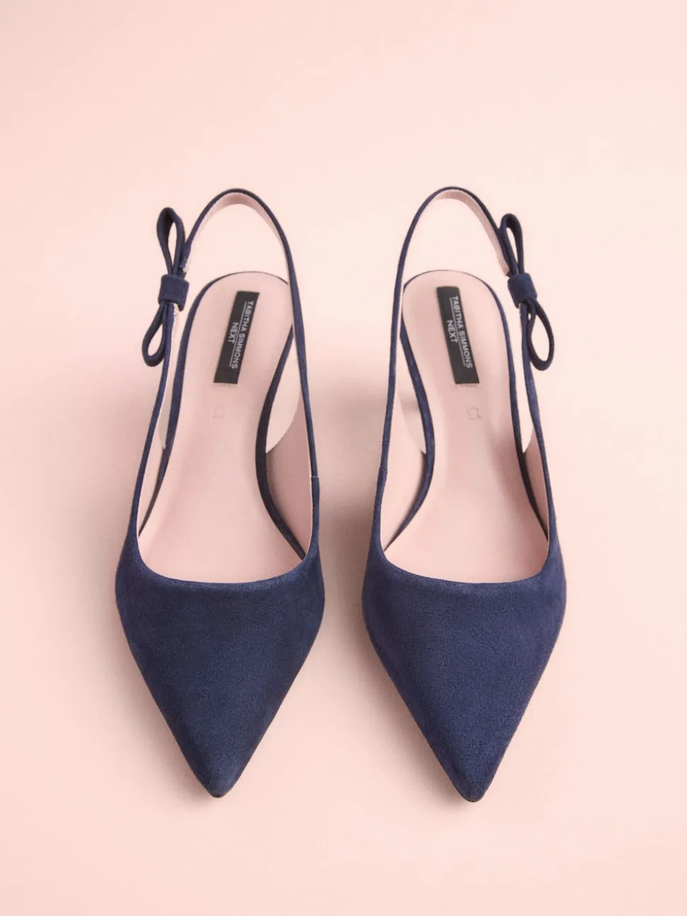 Navy Leather Tabitha Simmons x Next Dela Slingback Point Heels