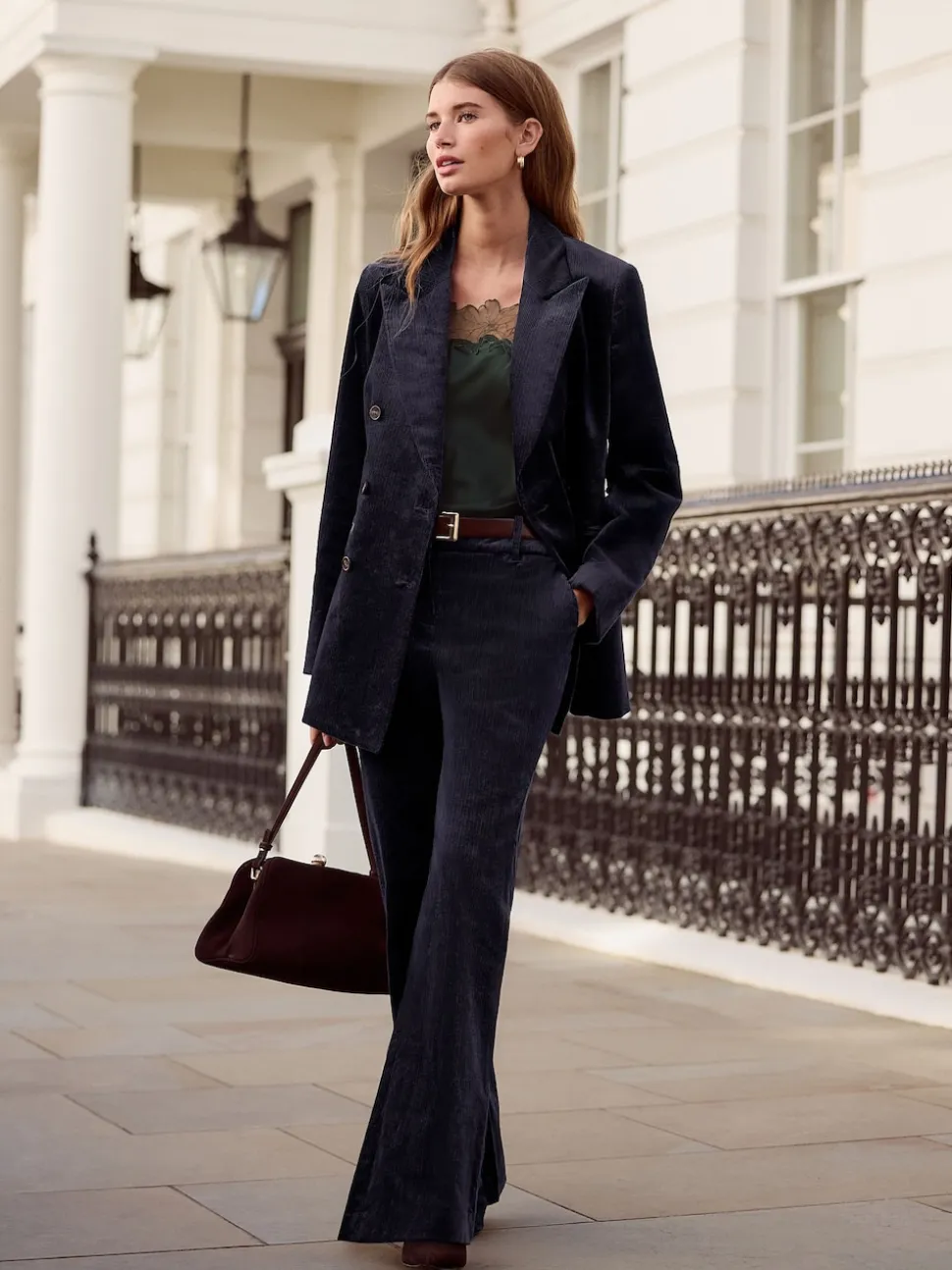 Navy N. Premium Cord Bootcut Trousers