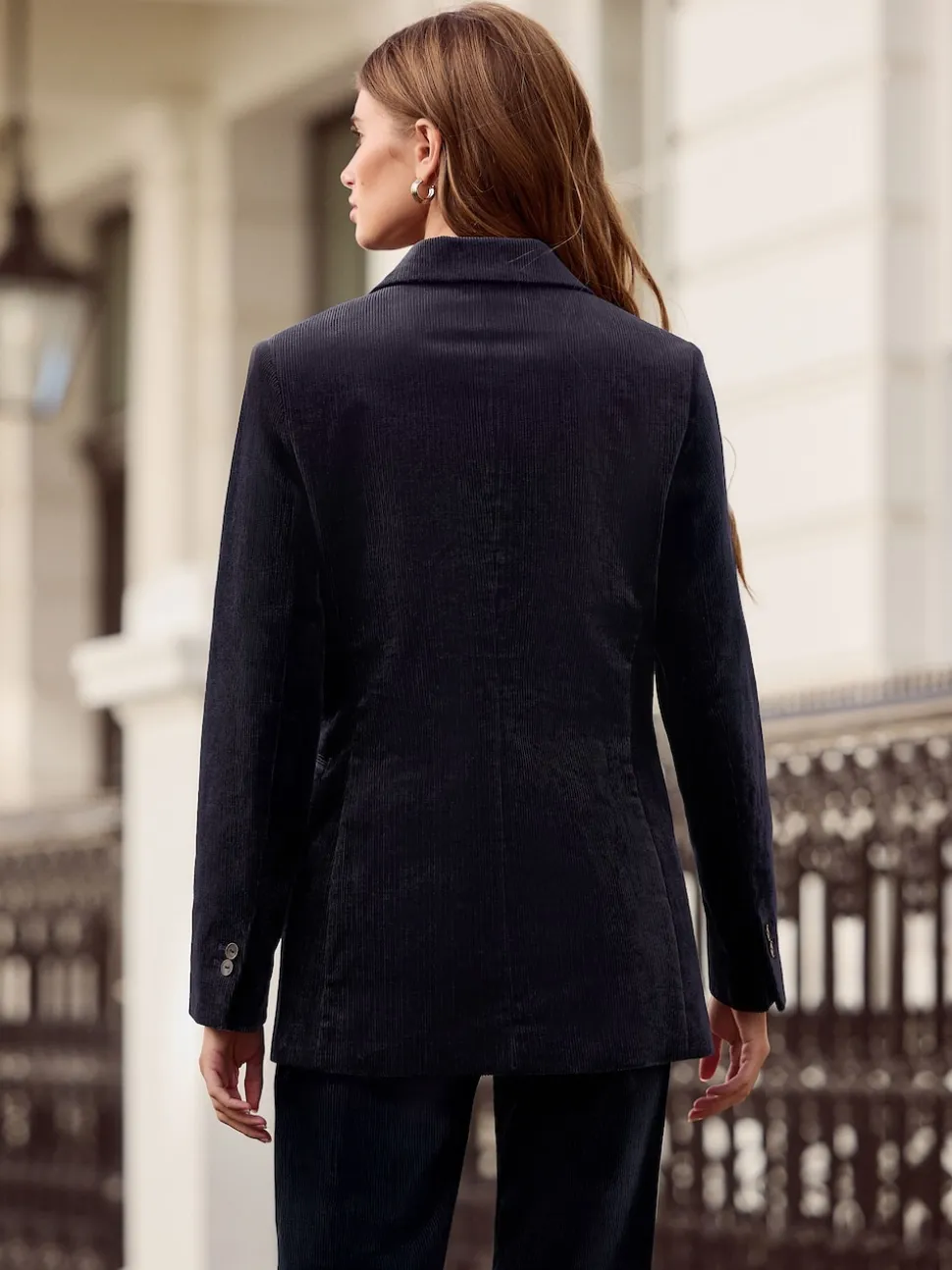 Navy N. Premium Cord Double Breasted Blazer