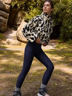 Navy Outdoor Fleece Lined Warm Handle Leggings