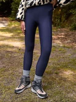 Navy Outdoor Fleece Lined Warm Handle Leggings