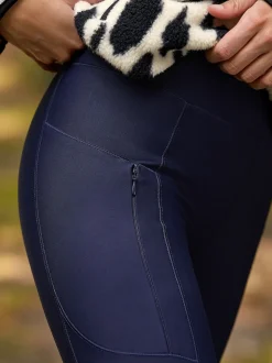 Navy Outdoor Fleece Lined Warm Handle Leggings