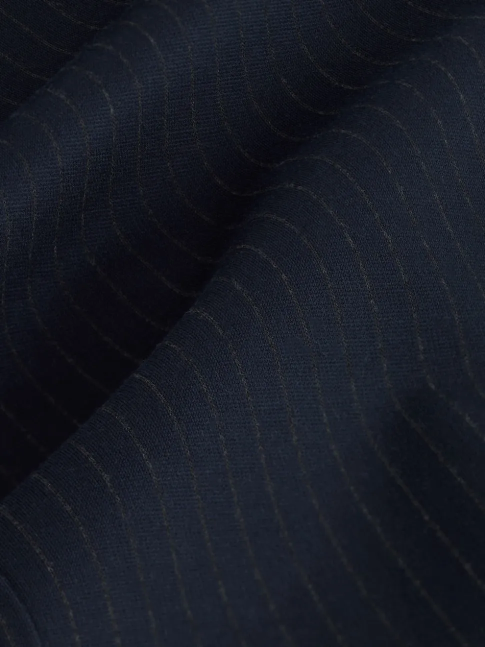 Navy Pinstripe Smoothing Ponte Jersey Wide Leg Trousers