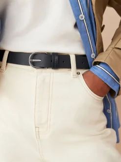 Navy Regular Leather Belt