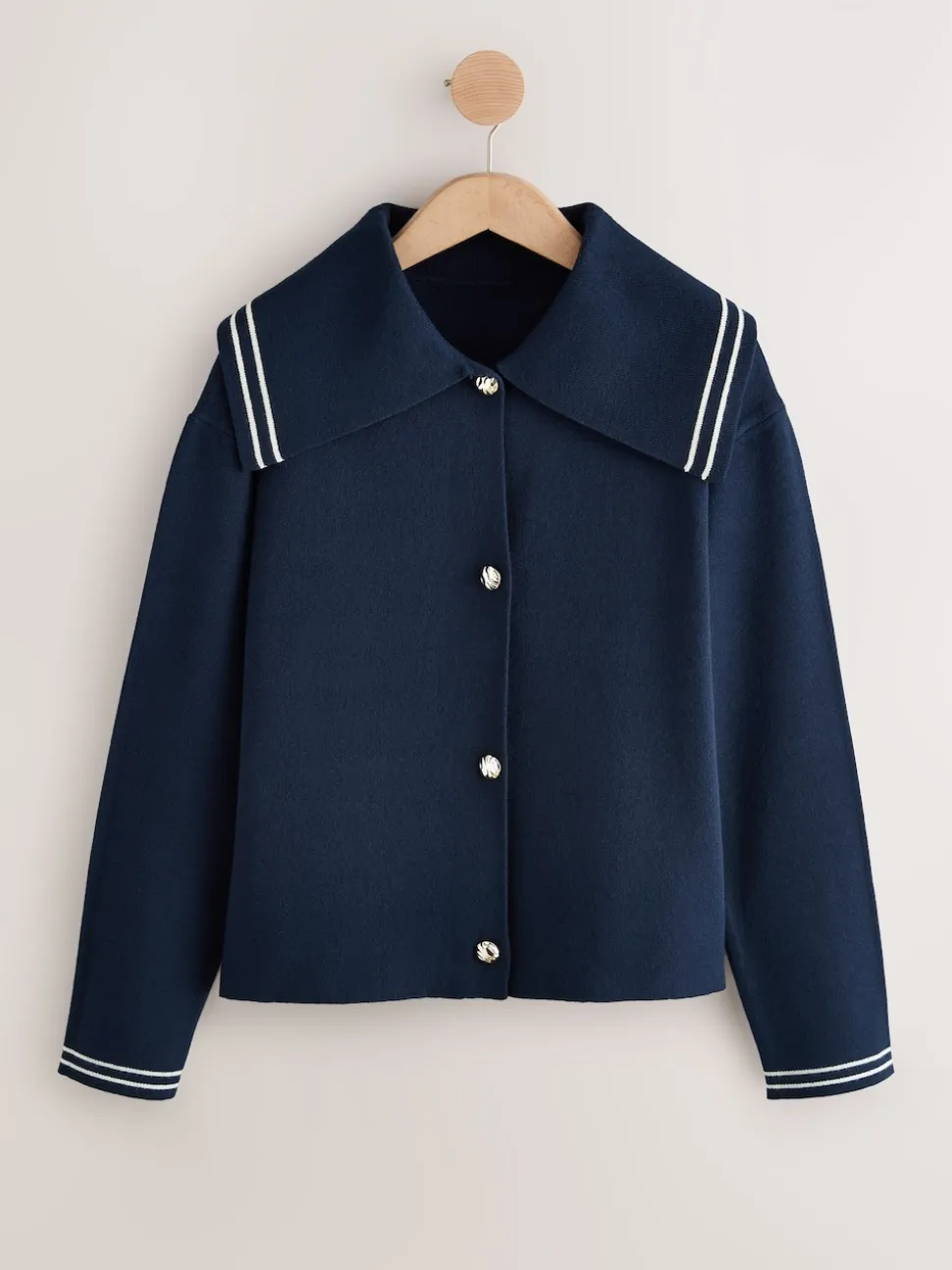 Navy Sailor Collar Cardigan