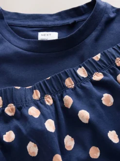 Navy Spot Cotton Short Set Pyjamas