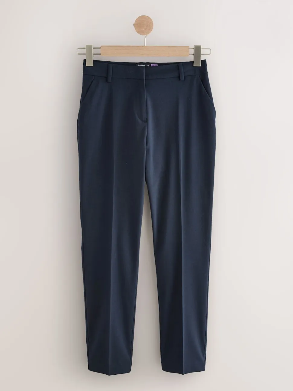 Navy Tailored Hourglass Slim Trousers with Wool