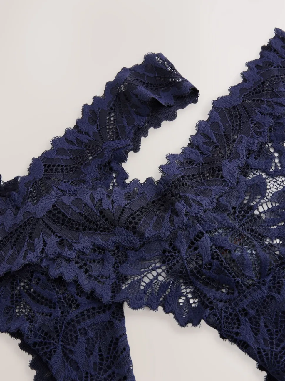 Navy Thong Ultimate Comfort Lace Knickers 2 Pack