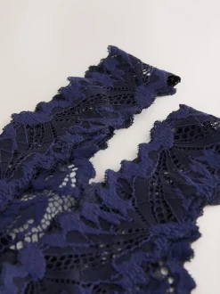 Navy Thong Ultimate Comfort Lace Knickers 2 Pack