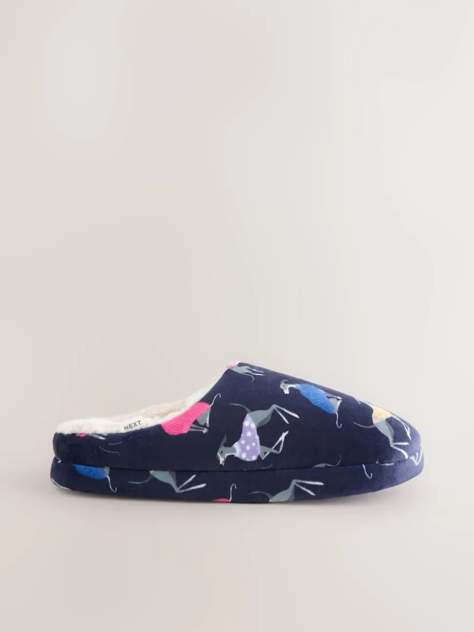 Navy Whippet Mule Slippers