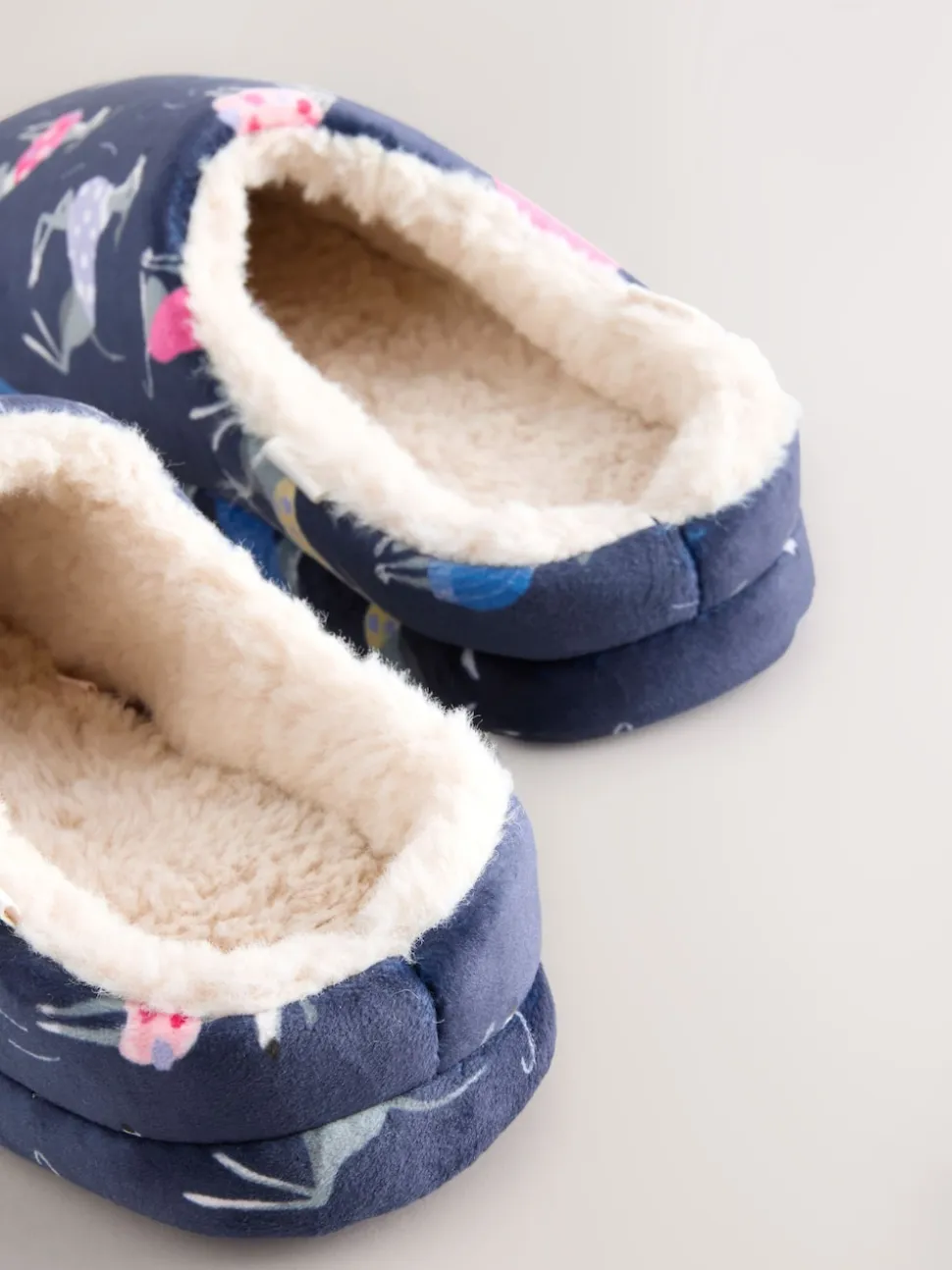 Navy Whippet Mule Slippers