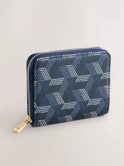 Navy Zip Around Purse
