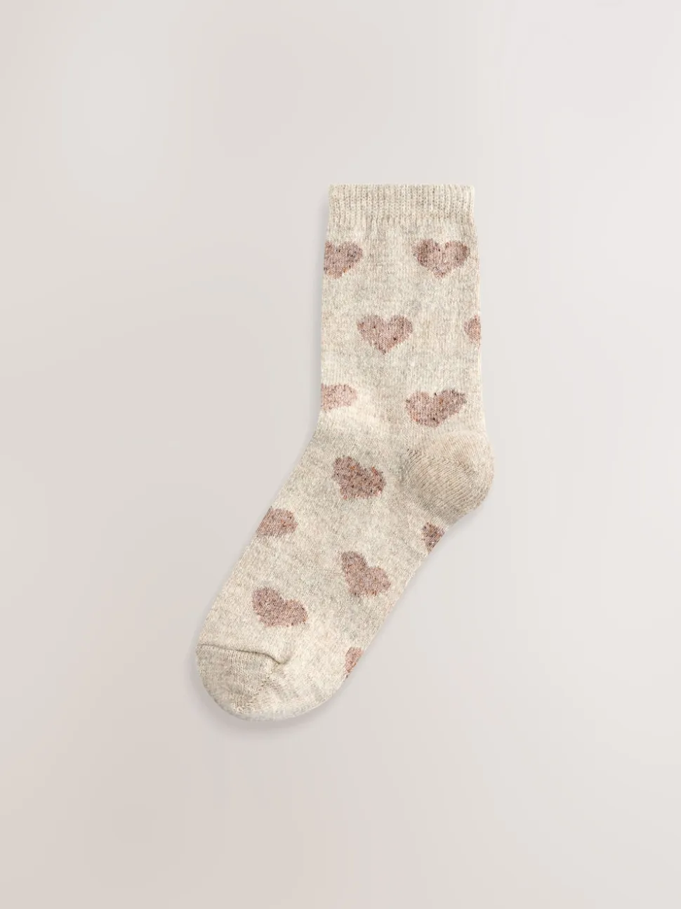 Navy/Berry Hearts Thermal Wool Blend Ankle Socks 3 Pack With Silk