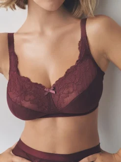 Navy/Berry/Pink Total Support Full Cup Lace Ultimate Comfort Bras 3 Pack