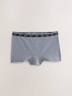 Navy/Chocolate Stripe Boyshort Cotton Logo Knickers 7 Pack