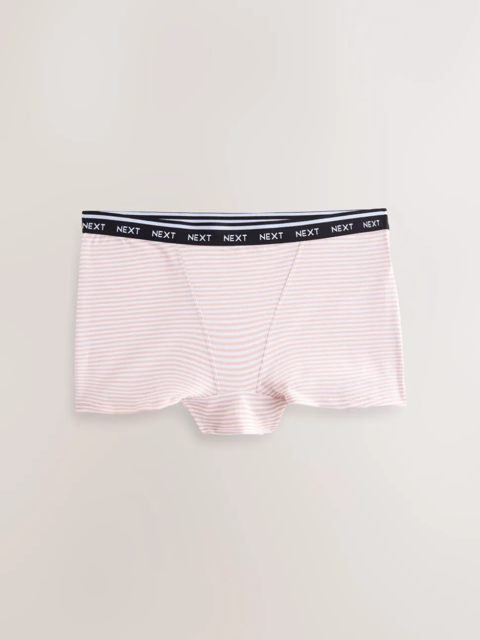 Navy/Chocolate Stripe Boyshort Cotton Logo Knickers 7 Pack