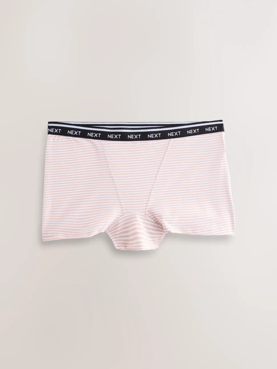 Navy/Chocolate Stripe Boyshort Cotton Logo Knickers 7 Pack