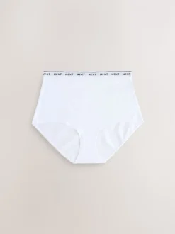 Navy/Chocolate Stripe Full Brief Cotton Logo Knickers 7 Pack