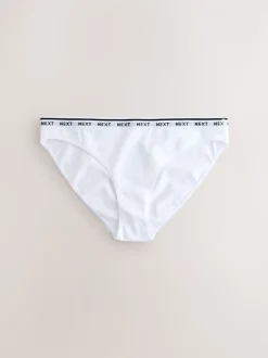 Navy/Chocolate Stripe High Leg Cotton Logo Knickers 7 Pack