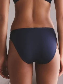 Navy/Cream Embroidered Knickers 2 Pack