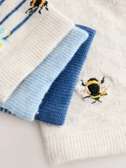 Navy/Ochre Bee Ankle Socks 4 Pack