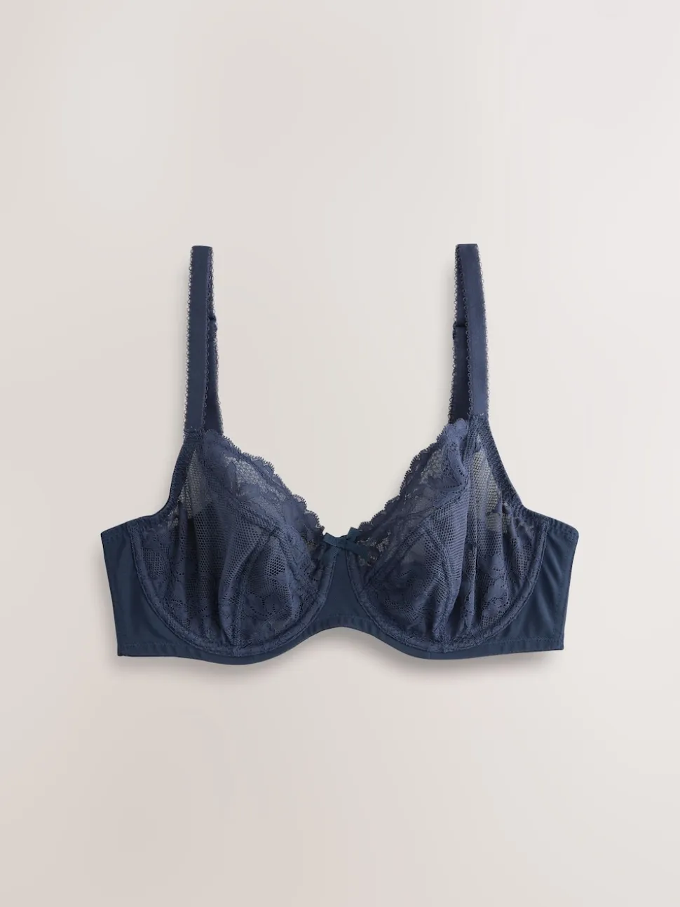 Navy/Rust Non Pad Balcony DD+ Lace Bras 2 Pack