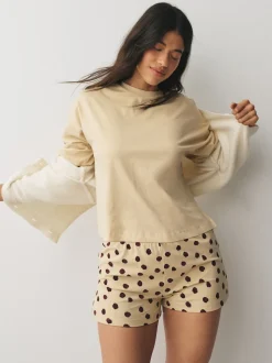 Navy/Yellow Spot Short Set Pyjamas 2 Pack