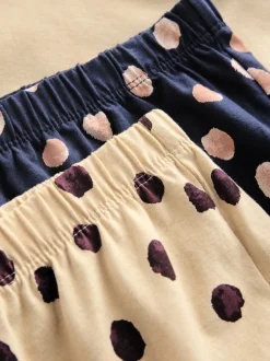 Navy/Yellow Spot Short Set Pyjamas 2 Pack