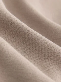 Neutral Brown Relaxed Fit Longline Hoodie