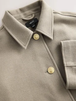 Neutral Brushed Collared Jacket