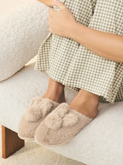 Neutral Bunny Mule Slippers