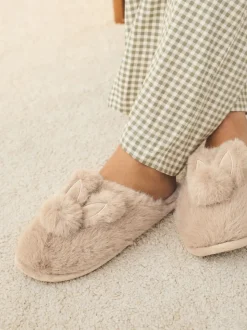Neutral Bunny Mule Slippers