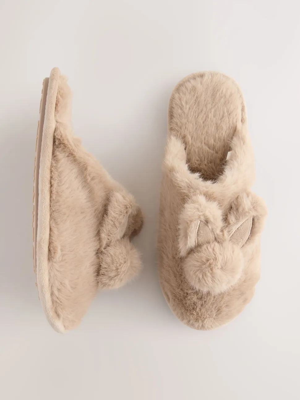 Neutral Bunny Mule Slippers