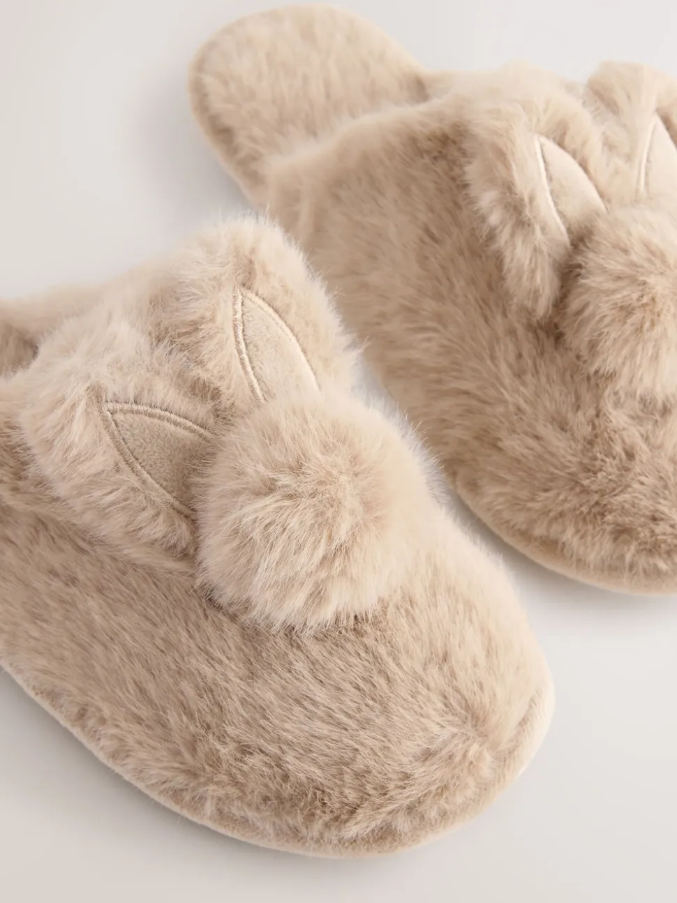 Neutral Bunny Mule Slippers
