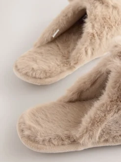 Neutral Bunny Mule Slippers